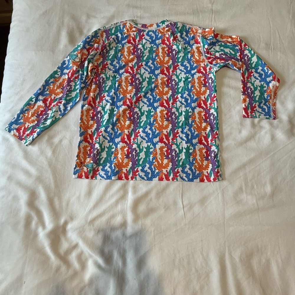 Bitty Fish - Colorful Coral Print- Women’s Rash Guard - Large View 3